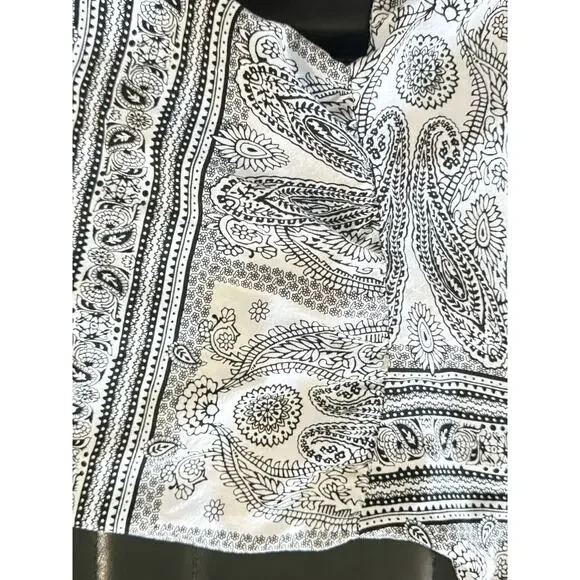 Black Rainn 2XL Boho Blouse Black & White W/Criss Cross Back Angel Wing Arm - Picture 13 of 15